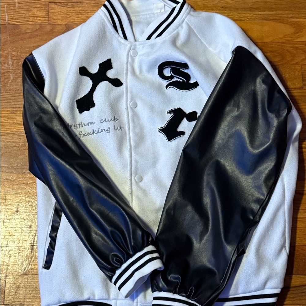 White and Black Varsity Jacket
